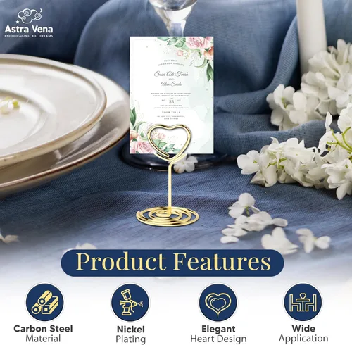 Miniatura 2 de 45 soportes para tarjetas de lugar pequeños para mesa de comedor, boda, banquetes, soportes de números de mesa de metal para decoración de fiestas