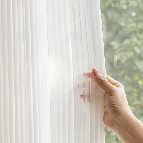 Juego de 2 paneles de cortinas semitransparentes extra anchas de 84 pulgadas de largo, cortinas plisadas a rayas para ventana, dormitorio, sala de