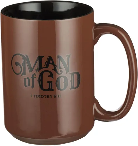 Miniatura 15 de Christian Art Gifts Taza grande de cerámica inspiradora con escritura bíblica para café y té para hombres: Versículo bíblico que anima al hombre