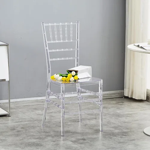 Miniatura 5 de KAIHAOWIN Chiavari - Silla de comedor de acrílico transparente Morden para eventos, bodas, fiestas, recepción, transparente