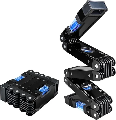 Miniatura 7 de Herramienta de nivel plegable de 28 pulgadas, regla de nivel plegable magnética con 4 burbujas de fácil lectura, herramienta de nivelación