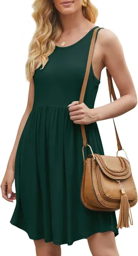 Miniatura 4 de HiMONE Women's 2023 Sleeveless Loose Plain Dresses Casual Short Dress with Pocket