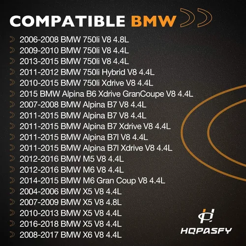 Miniatura 3 de Paquetes de Bobina de Encendido HQPASFY, Compatible con BMW 2002-2018 750li/550i/650i/750i, X5/X6, 545i/645ci/745i/745li, Alpina B6/B7/M5/M6 4.4L