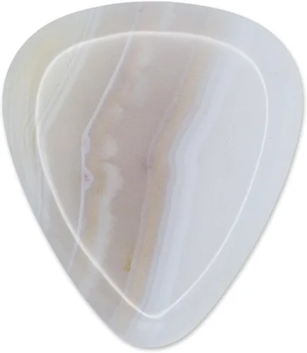 Miniatura 32 de Púa de guitarra o bajo de Obsidiana de Caoba en vidrio volcánico - 3.0 mm de calibre ultra pesado - Forma 351 - Púa exótica artesanal de gema