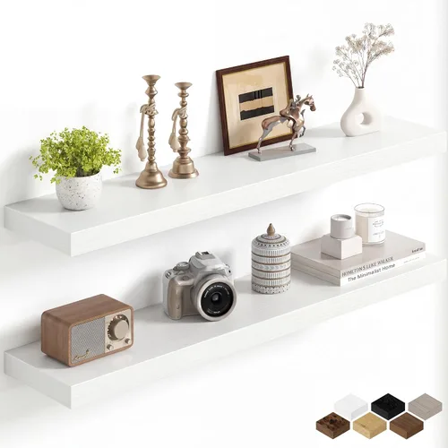 Miniatura 92 de Fun Memories Estantes flotantes de 16 pulgadas para pared, estantes de 8 pulgadas de profundidad para baño, dormitorio, cocina, montaje en pared