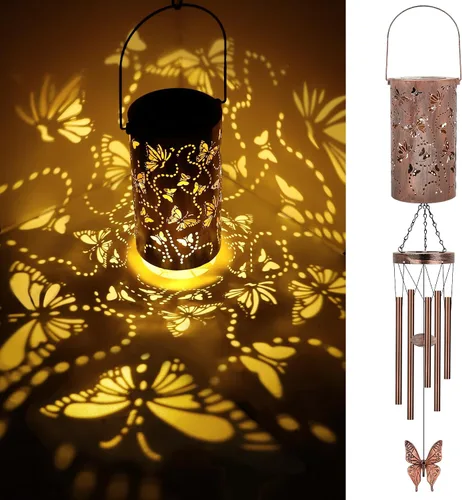 Miniatura 9 de YHmall Campanillas de viento Cardinal para exteriores, luces colgantes solares, campanillas de viento al aire libre, regalos Cardinal para mujeres