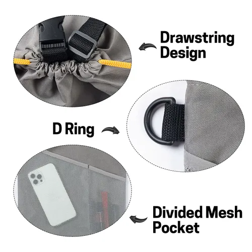 Miniatura 5 de GNEGNI 2 botes de basura para automóvil, bolsa de basura colgante para automóvil con forro impermeable a prueba de fugas Gris