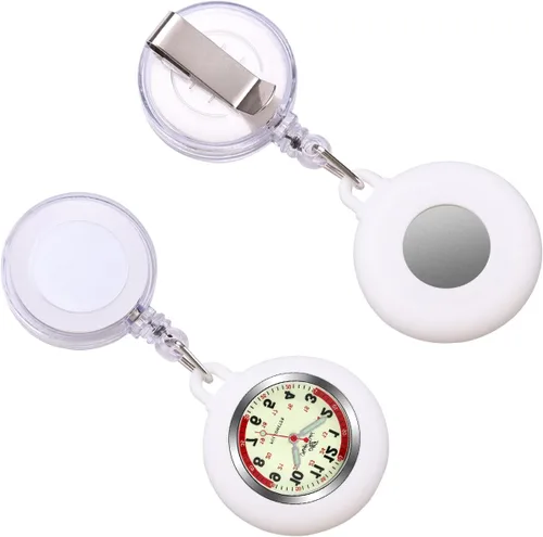 SIBOSUN Watches for Women Nurse Watch Silicone Retractable Fob Clip on Watch for Women Nurses Lady Doctors Students with Second Hand Clip Medical