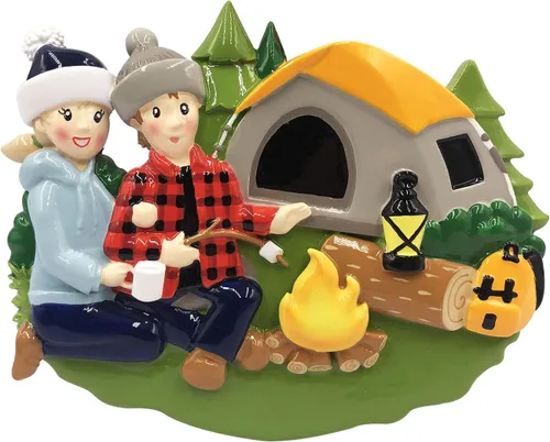 Miniatura 2 de Adorno personalizado en 3D de nuestra primera Navidad 2025 para parejas, para campamento, malvaviscos, para parejas, 2025, familia de 2 al aire