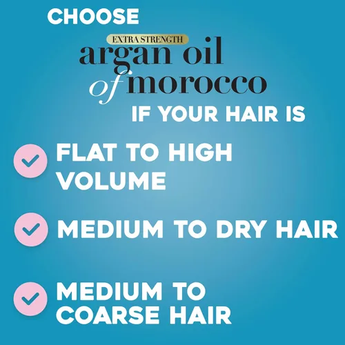 Miniatura 3 de OGX Acondicionador extra fuerte para hidratar y reparar + aceite de argán de Marruecos para cabello seco y dañado, aceite de argán prensado en frío