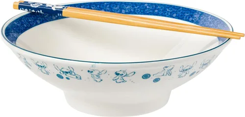 Miniatura 33 de Silver Buffalo Disney Lady and the Tramp Eating Noodles Chinese Love - Cuenco de ramen de cerámica con palillos, apto para microondas, 20 onzas