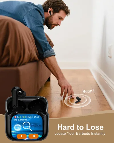 Miniatura 4 de Auriculares inteligentes con pantalla táctil, auriculares de pantalla táctil, auriculares inalámbricos Bluetooth 5.4, auriculares táctiles