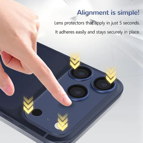 Miniatura 5 de ZXZone Protector de lente de cámara para iPhone 17 Pro, aleación de aluminio de fuerte adherencia y material de cristal de zafiro