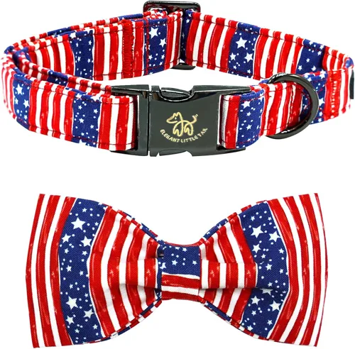 Miniatura 26 de Collar para perro Elegant Little Tail con moño, estampado de pepinillos, collar de moño lindo para perros pequeños eneldo