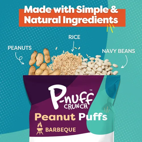 Miniatura 6 de Pnuff Crunch Puffs de Mantequilla de Maní - Aperitivos Saludables, Aperitivos Bajos en Calorías, Aperitivos Sin Gluten, Veganos, Altos en Proteína