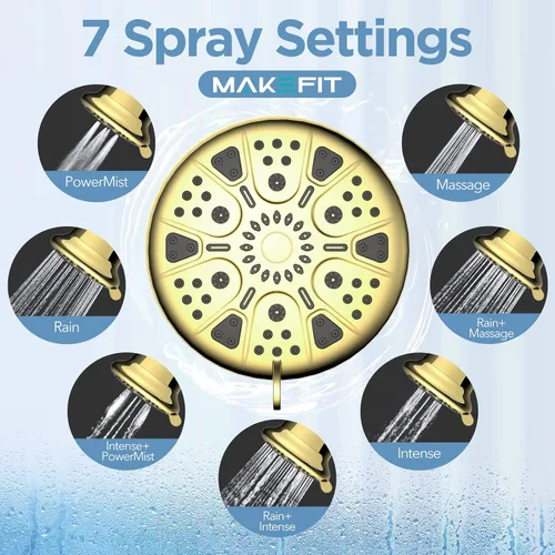 Miniatura 6 de MakeFit Cabezal de Ducha Filtrado - Lluvia de Alta Presión - Cabezal de Ducha con Filtro para Agua Dura - Cabezal de Ducha con Filtro de Agua