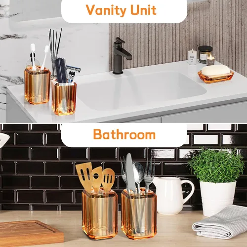 Miniatura 4 de Juego de accesorios de baño, juego de 4 piezas de accesorios de baño acrílico de alta calidad con dispensador de jabón de loción, taza de enjuague