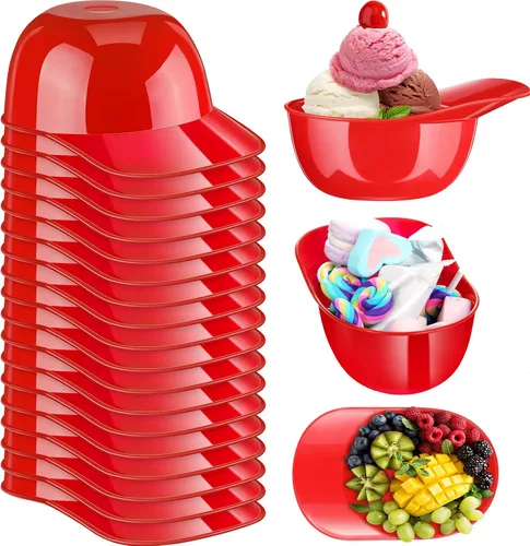 Miniatura 10 de Baderke Cuencos para gorra de béisbol de postre de helado, tazón de 8 onzas, mini tazones para casco, vasos de plástico para suministros de fiesta