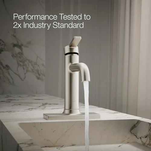Miniatura 4 de KOHLER K-28126-4K-BN Venza® - Grifo de lavabo de baño con mango único, instalación de 1 orificio con drenaje clicker, 1.0 GPM, níquel cepillado
