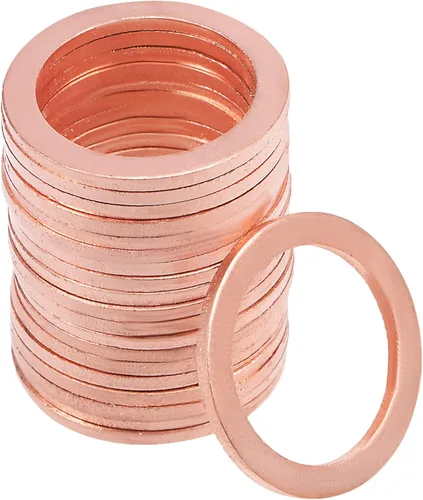 uxcell Anillo de sellado plano de cobre M18 x 0.945 in x 0.059 in para tuerca de tornillo