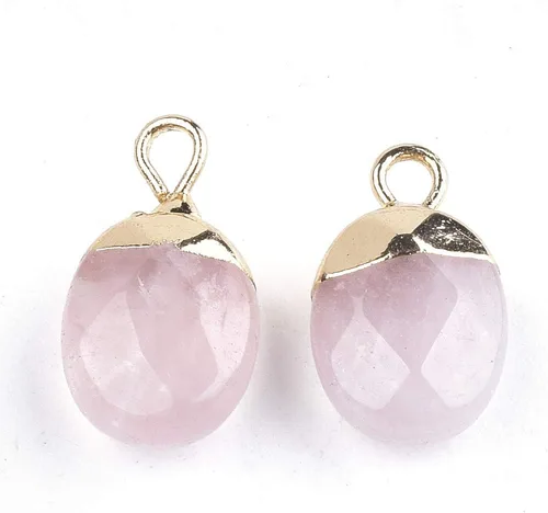Miniatura 5 de KISSITTY 20 dijes de amazonita natural galvanizados con piedras preciosas cuadradas facetadas de 11-0.472x0.315 in con hallazgos de hierro dorado