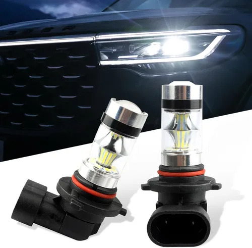 Miniatura 6 de Paquete de 2 bombillas LED antiniebla 9005/9006 para automóvil, luces de haz bajo de 12 V, 100 W, luz delantera de 6500 K, luces de circulación