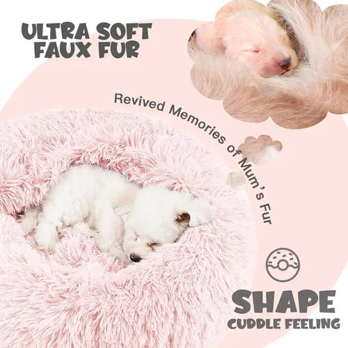 Miniatura 3 de Himax Camas para perros y gatos pequeños, cómodas camas para perros con manta adjunta, cama calmante antiansiedad esponjosa lavable