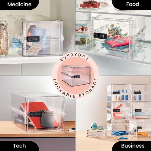 Miniatura 3 de Lockabox One™ Caja de Seguridad Premium Caja de Seguridad con Cerradura de Combinación Mediana para Alimentos, Medicamentos y Seguridad