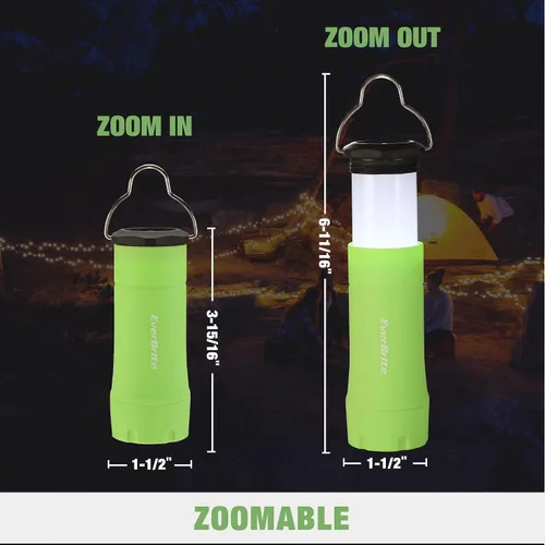 Miniatura 4 de EverBrite Mini Linternas y Faroles 2 en 1, Combo de Linterna con Zoom con 3 Modos, Artículos Esenciales para Acampar, Farol de 2 Piezas a Batería