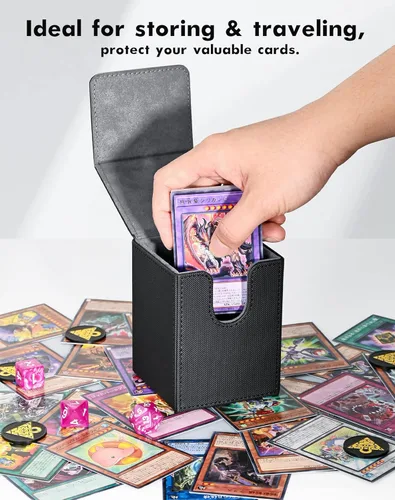 Miniatura 4 de Caja de almacenamiento para cartas ZLCA para MTG Yugioh TCG, caja de almacenamiento de cartas con separadores para más de 100 cartas con mangas