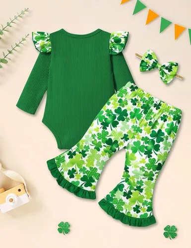 Miniatura 51 de Ropa de bebé niña, 4 piezas, trajes de niña recién nacida, con volantes, mameluco de campana para bebé, diadema, bandana, conjuntos de ropa, regalos