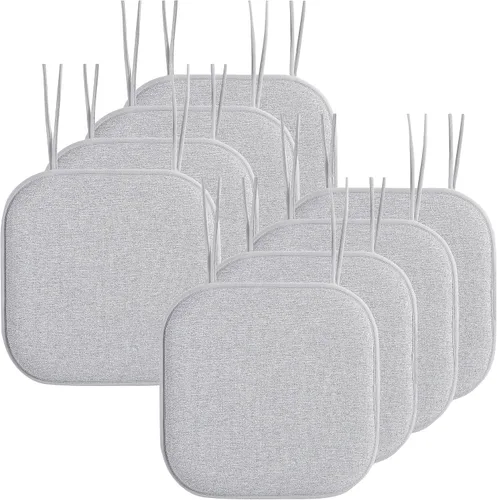 Miniatura 41 de Elegant Comfort Fundas de cojín para silla con lazos y parte trasera de goma antideslizante, espuma viscoelástica gruesa, almohadilla de cojín