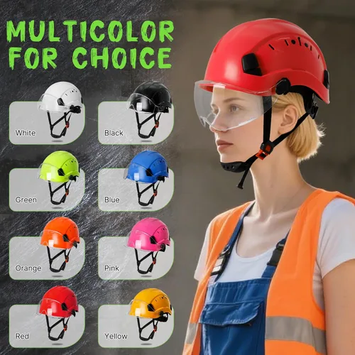 Miniatura 8 de AOLAMEGS - Cascos de construcción aprobados por OSHA - ANSI Z89.1, Cascos de seguridad rojas de alto impacto ABS, con ventilación ajustable