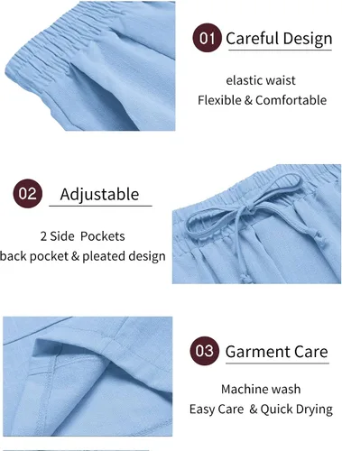 Miniatura 5 de COOFANDY Conjunto de 2 piezas de lino para hombre, camiseta Henley de manga corta y pantalones cortos de verano para la playa y yoga, Azulclaro