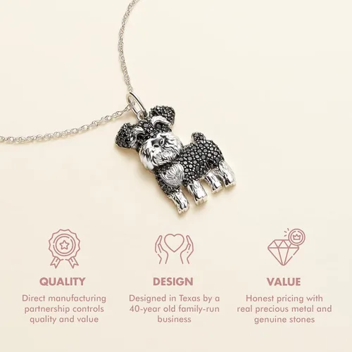 Miniatura 4 de Regalos para el día de San Valentín para ella, collar con colgante de raza de perro SCAMPER & CO para mujeres y niñas, dije de cachorro de piedra