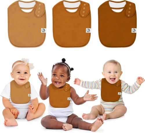 Miniatura 13 de Organic Cotton Baby Bibs for Drooling & Teething – Soft, Ultra Absorbent Baby Bib Set for Boys & Girls, 3-Pack Baberos blancos