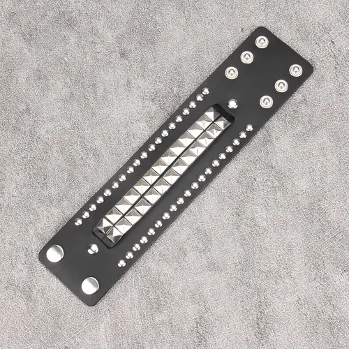 Miniatura 7 de Jeilwiy Pulseras de cuero punk para hombres, pulseras hechas a mano, brazalete ancho, joyería trenzada, color negro y marrón, ajustable, regalos