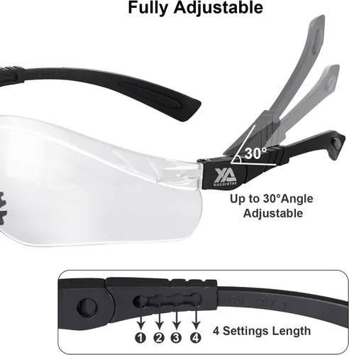Miniatura 2 de xaegistac Gafas de tiro antivaho, protección ocular para el campo de tiro, lentes de seguridad ajustables con estuche rígido con cremallera