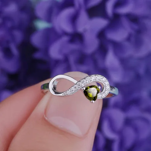 Miniatura 73 de Anillo Jo Wisdomo de compromiso. de plata esterlina, con corazón e infinito, anillo de amistad, para ella