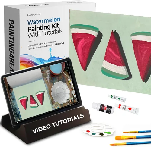 Miniatura 20 de Kit de Pintura DIY Painting4Real para Adultos – Aprende a Pintar Bosques Navideños con Tutoriales en Vídeo – Juego de Pintura Acrílica de 9 Piezas