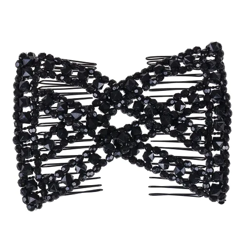 Miniatura 4 de 12 peines laterales mágicos para el cabello, con cuentas, elásticos, doble cara, clips para hacer moños, accesorios para el cabello para mujeres