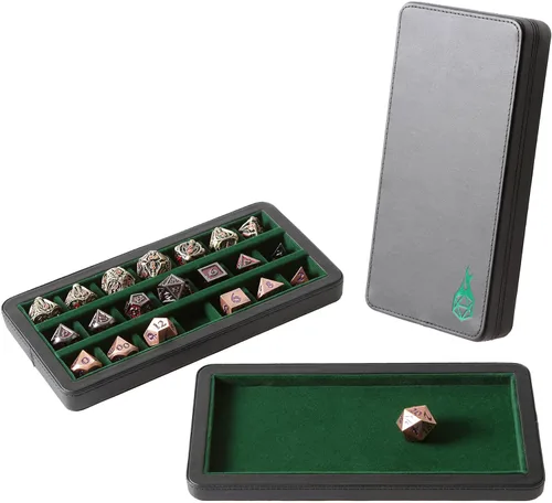 Miniatura 9 de Forged Dice Co. Reliquary - Estuche grande dividido para dados con bandeja de dados para juegos de dados poliédricos, 21 cámaras forradas