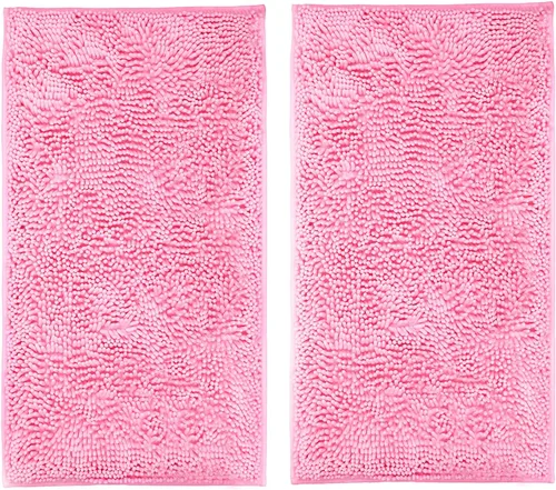 Miniatura 27 de LanYunUmi Juego de 2 alfombras de baño de felpilla chenille antideslizante color gris oscuro, tapete de baño extra suave y absorbente para ducha
