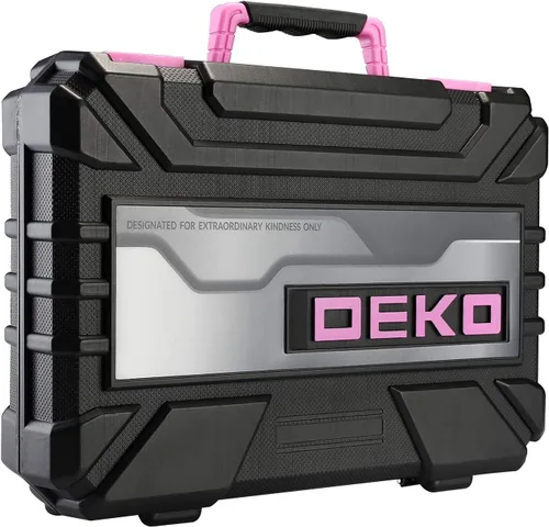 Miniatura 5 de DEKOPRO Juego de herramientas rosa de 98 piezas, kit de herramientas de mano para el hogar general con caja de almacenamiento de caja