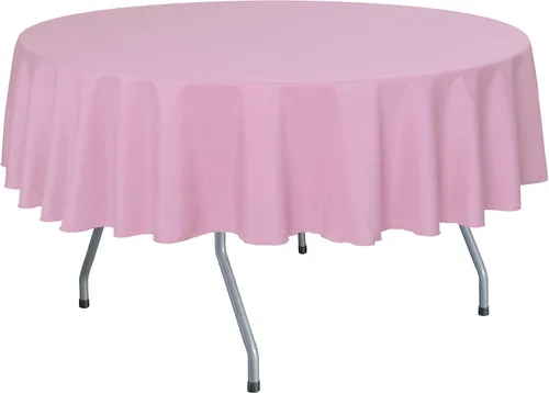 Miniatura 21 de Ultimate Textile Mantel redondo de lino de poliéster de 72 pulgadas, color rosa hielo