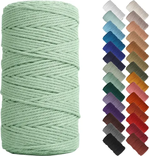 Miniatura 153 de NOANTA - Cuerda de macramé color beige natural, 1/8 pulgadas (3 mm) x 109 yardas (100 metros), cuerda de algodón colorido para colgar en la pared