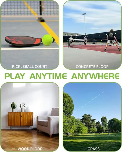 Miniatura 5 de Tarutaru Paquete de 12 bolas de pickleball de espuma, bolas de pickleball silenciosas para práctica en exteriores o interiores, juego de bolas Verde
