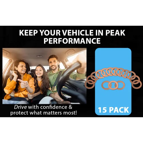 Miniatura 7 de M12 - Juntas de arandela de drenaje de aceite de cobre, fabricadas en Alemania, arandela aplastante de 0.472 in, junta de tapón de aceite, arandelas