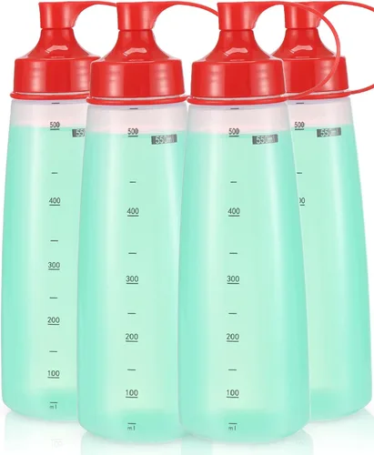 Miniatura 10 de Botellas exprimibles de boca ancha, paquete de 2 botellas de condimentos exprimibles sin BPA para salsas gruesas, resina, manualidades, botellas
