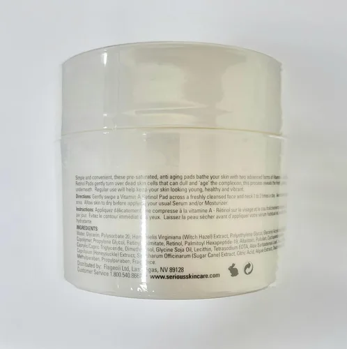 Miniatura 5 de Almohadillas de retinol de vitamina A para tratamiento facial diario, niacinamida y hamamelis, disco exfoliante facial, Serious Skincare - 60